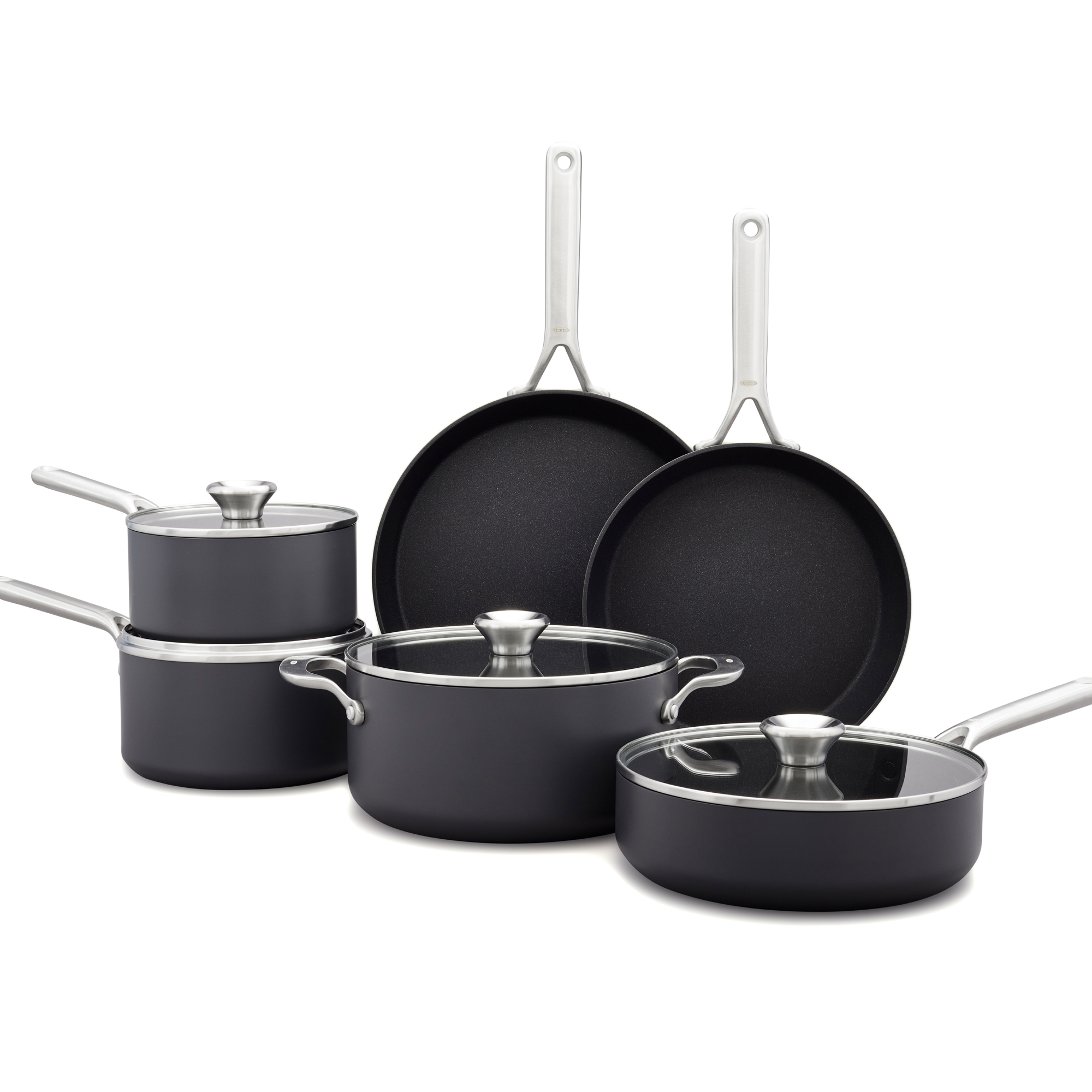 OXO Ceramic Professional 10-teiliges Kochgeschirr-Set – Komplettausstattung OXO Ceramic Professional 10-teiliges Kochgeschirr-Set mit Bratpfannen, Stieltöpfen, Sauteuse und Kasserolle